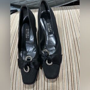 Stuart Weitzman Black Heels with Bow Accent
